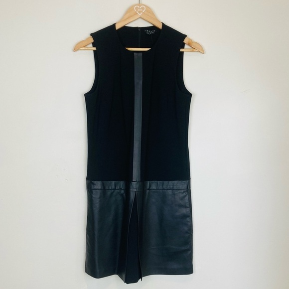 Theory Haddie C a line dress with lambskin skirt and detail. Size 4 - Picture 3 of 7